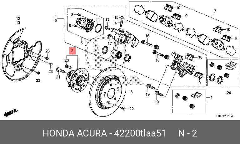 СТУПИЦА КОЛЕСА HONDA 42200TLAA51