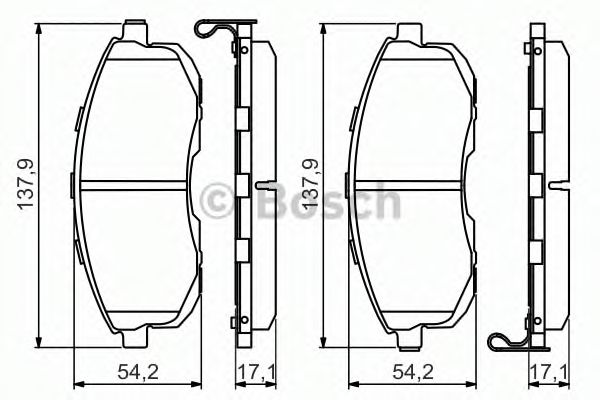 Комплект дисковых тормозных колодок BOSCH 0986494572