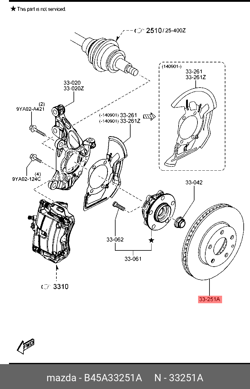 ДИСК ТОРМОЗНОЙ ПЕРЕДНИЙ M-3 BM MAZDA B45A33251A