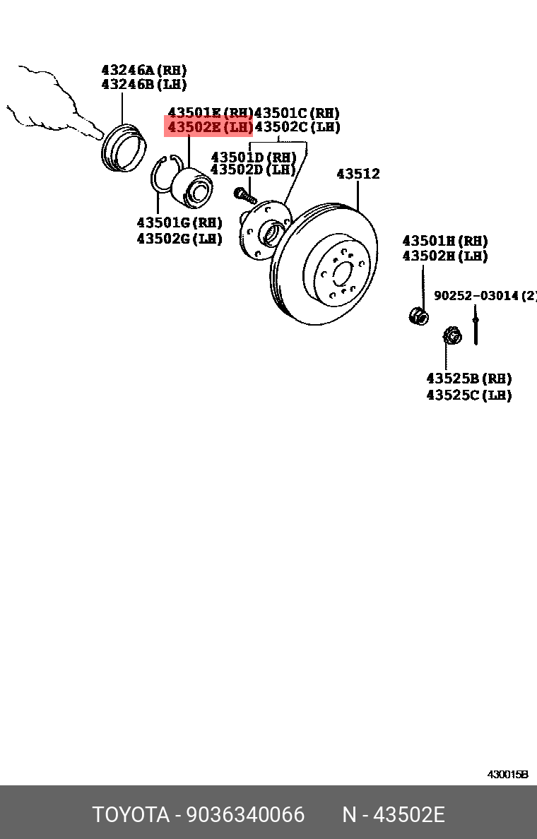 Подшипник ступицы TOYOTA 9036340066