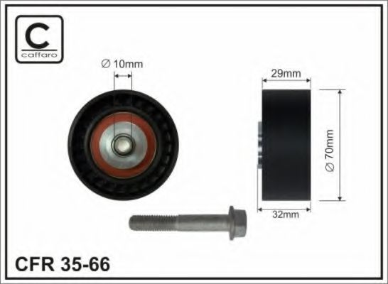 Deflection / Guide Pulley v-ribbed belt CAFFARO 3566