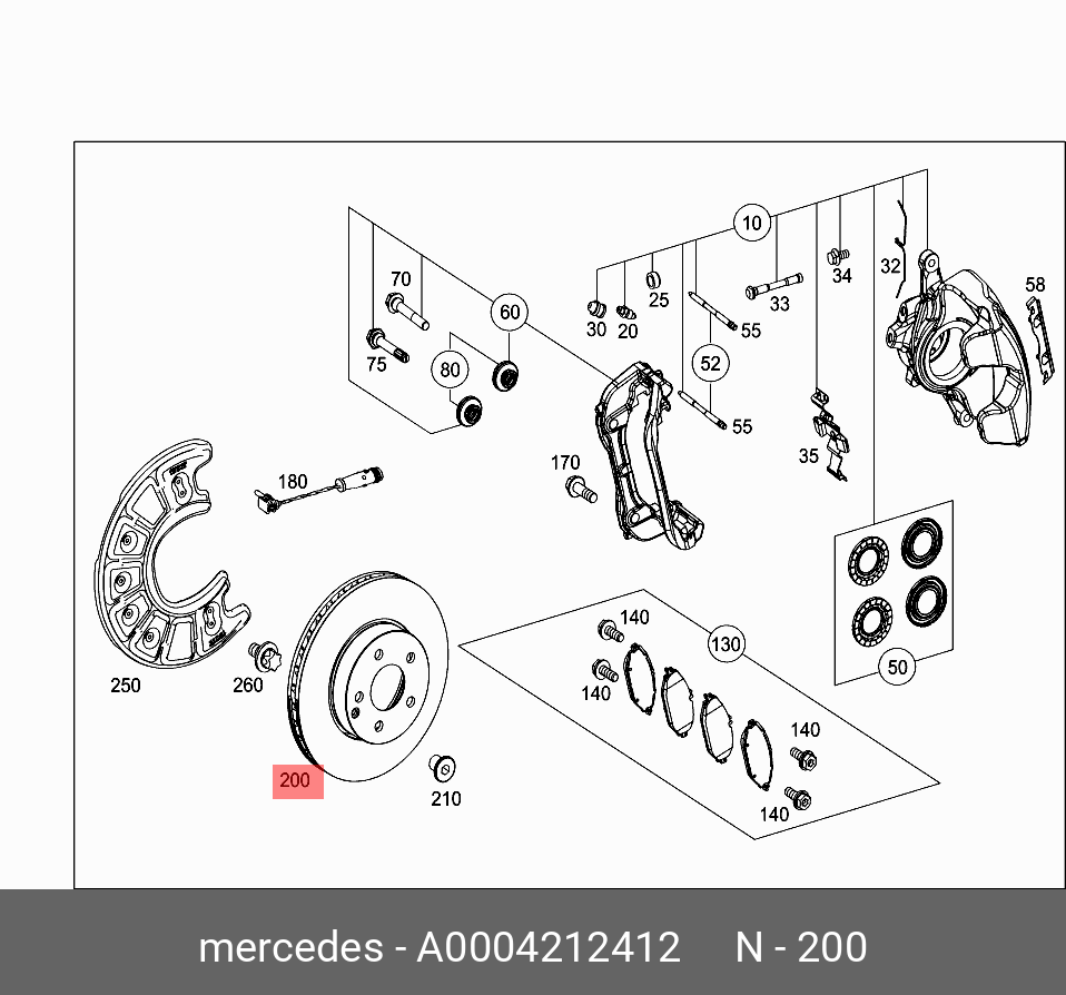 Диск тормозной (205) | перед | MERCEDES A0004212412