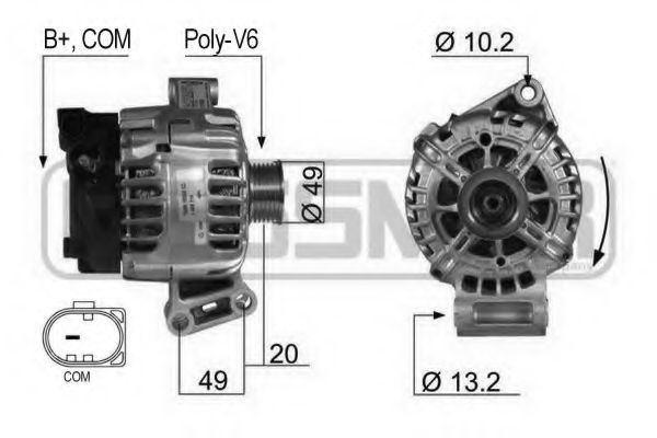 Генератор 14V 120A ERA 210430