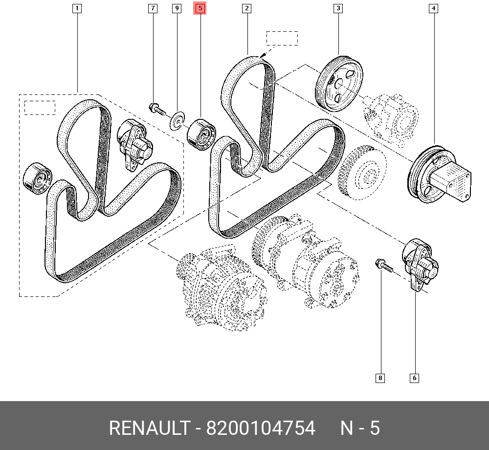 РОЛИК RENAULT 8200104754