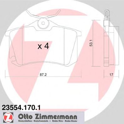 Комплект дисковых тормозных колодок ZIMMERMANN 235541701