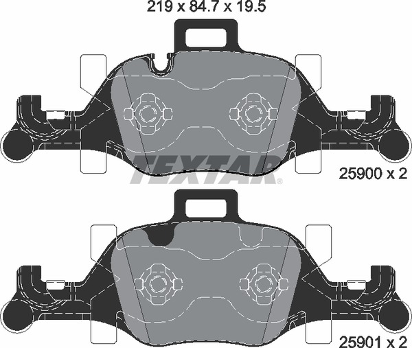 К-Т Дисков Тормоз Колодок Bmw 7 G11 G12 2015- Textar арт 2590001 TEXTAR 2590001