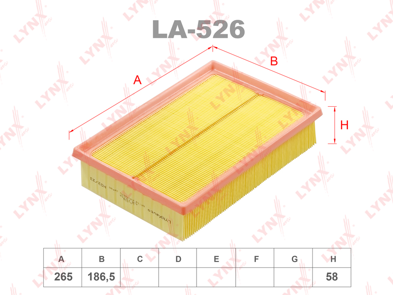 Фильтр воздушный LYNXAUTO LA526