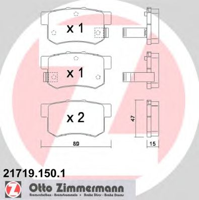 Колодки тормозные дисковые | зад | ZIMMERMANN 217191501