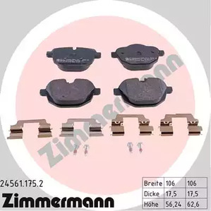 Комплект дисковых тормозных колодок ZIMMERMANN 245611752