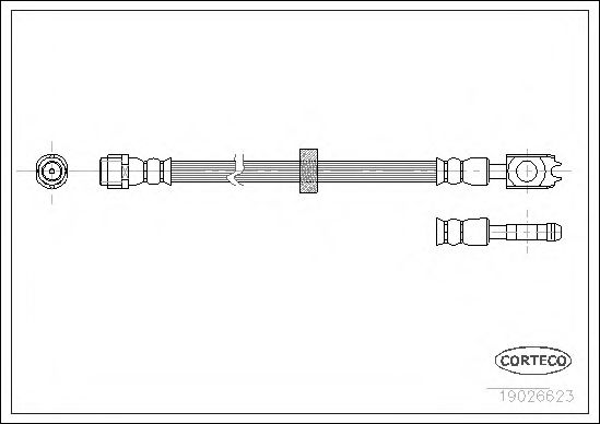Тормозной шланг передний [380mm] CORTECO 19026623