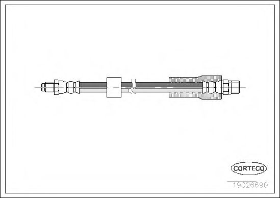 19026690_шланг тормозной задний L=275 BMW E38 30-50 94-01 CORTECO 19026690