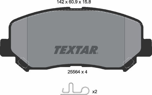 Комплект дисковых тормозных колодок TEXTAR 2556401