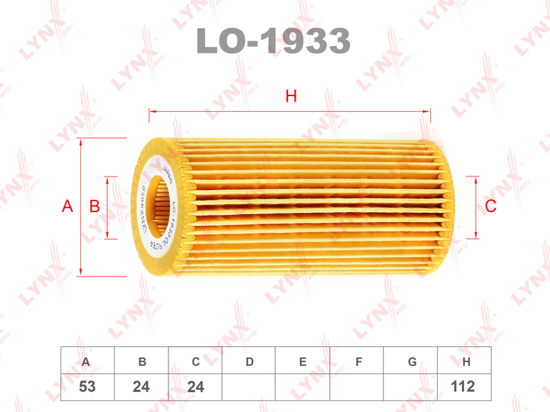 фильтр масляный LYNXAUTO LO1933