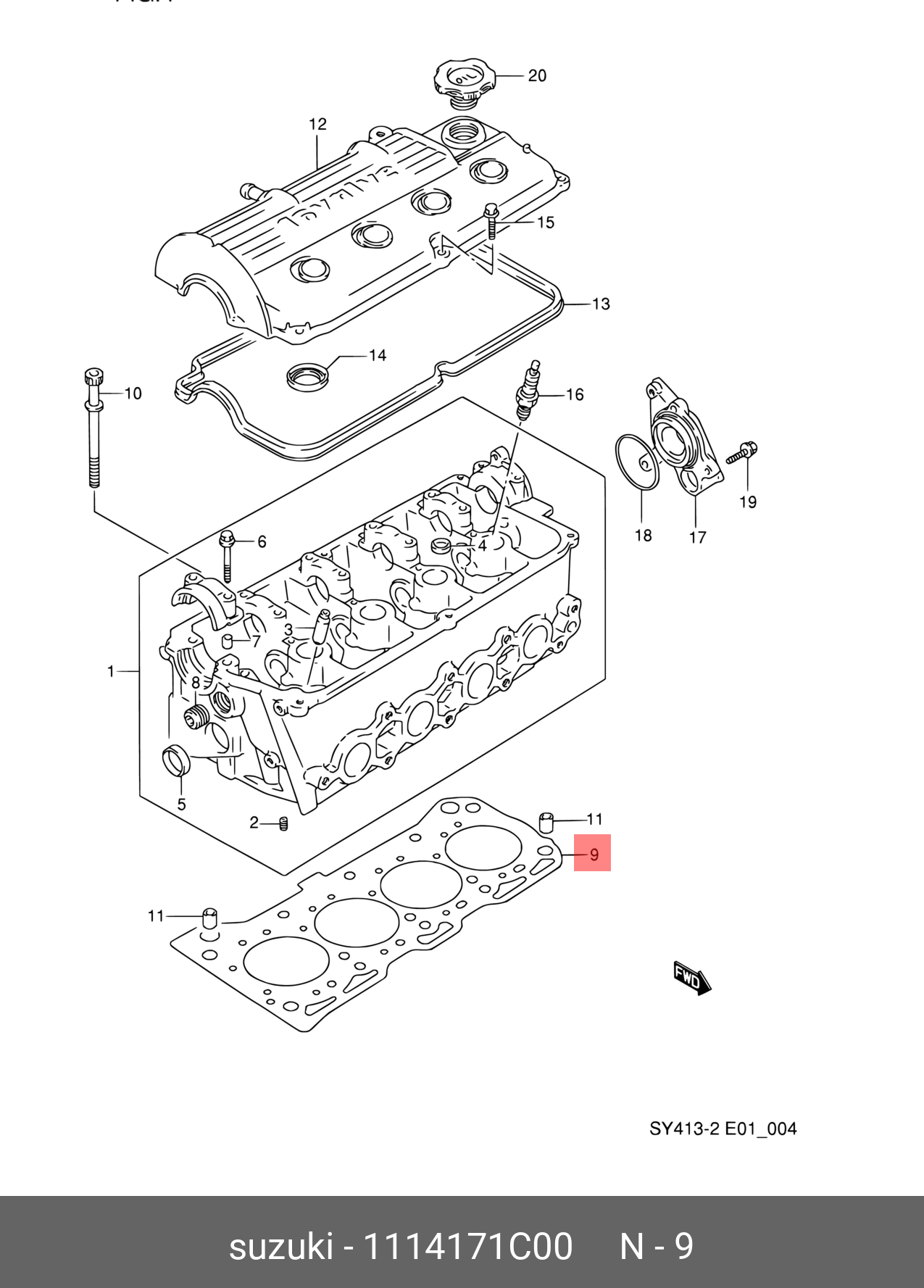 Прокладка ГБЦ SUZUKI 1114171C00