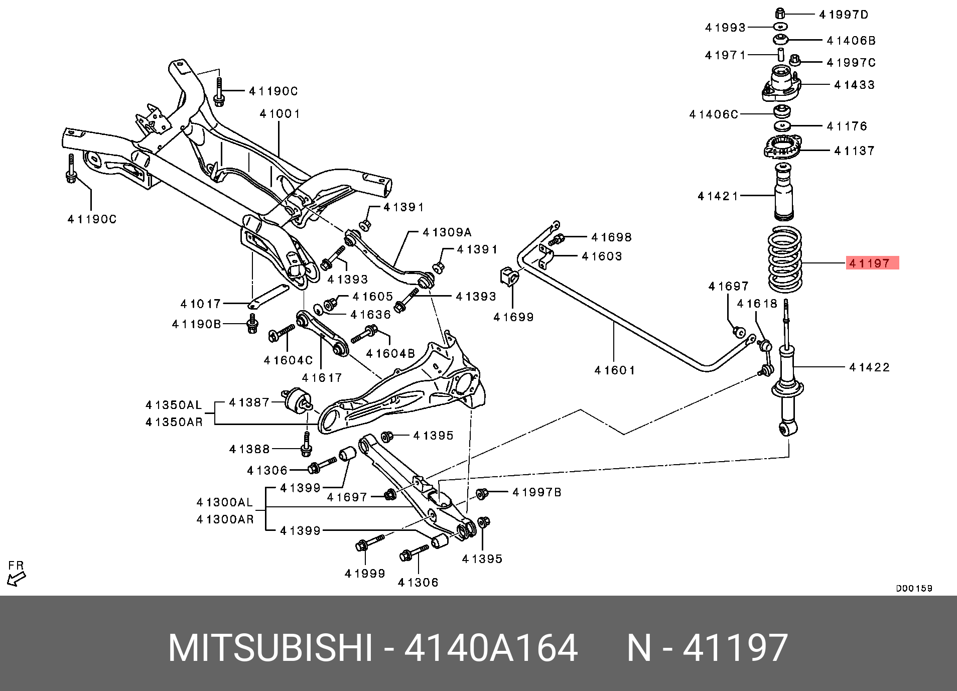 ПРУЖИНА ПОДВЕСКИ MITSUBISHI 4140A164