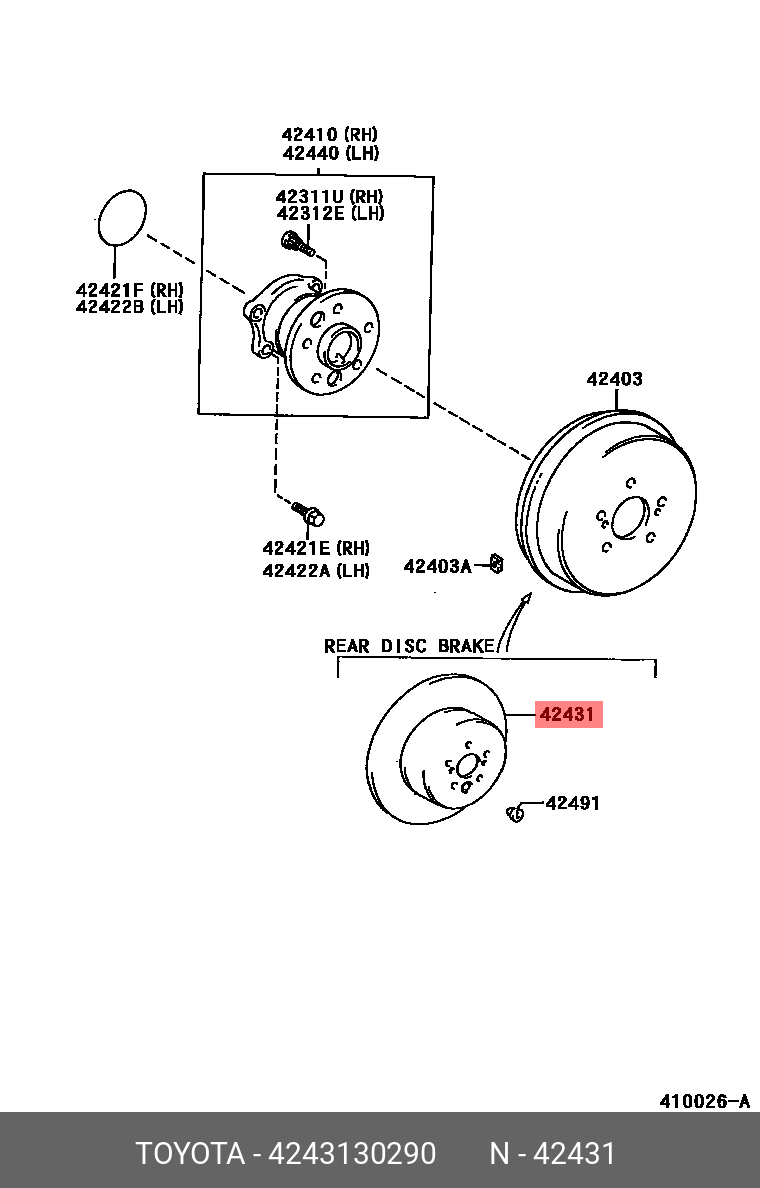 DISC RR TOYOTA 4243130290