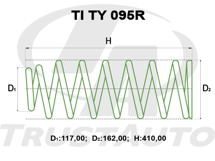 Пружина для лифтинга +50мм TRUSTAUTO TITY095R