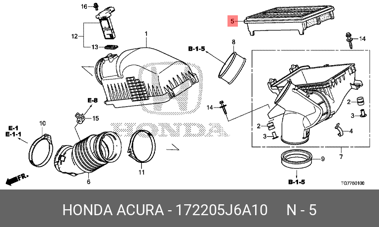 ФИЛЬТР ВОЗДУШНЫЙ HONDA 172205J6A10