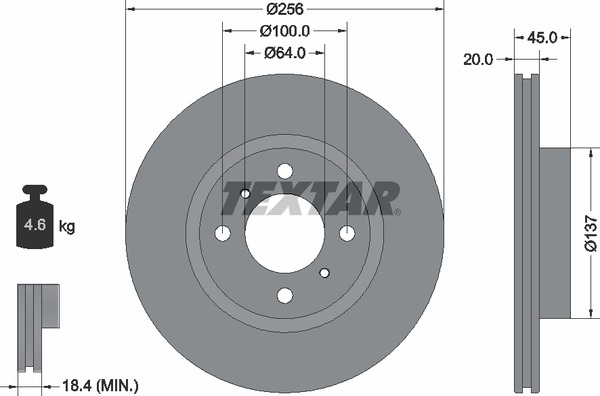 Brake Disc | перед | TEXTAR 92294403
