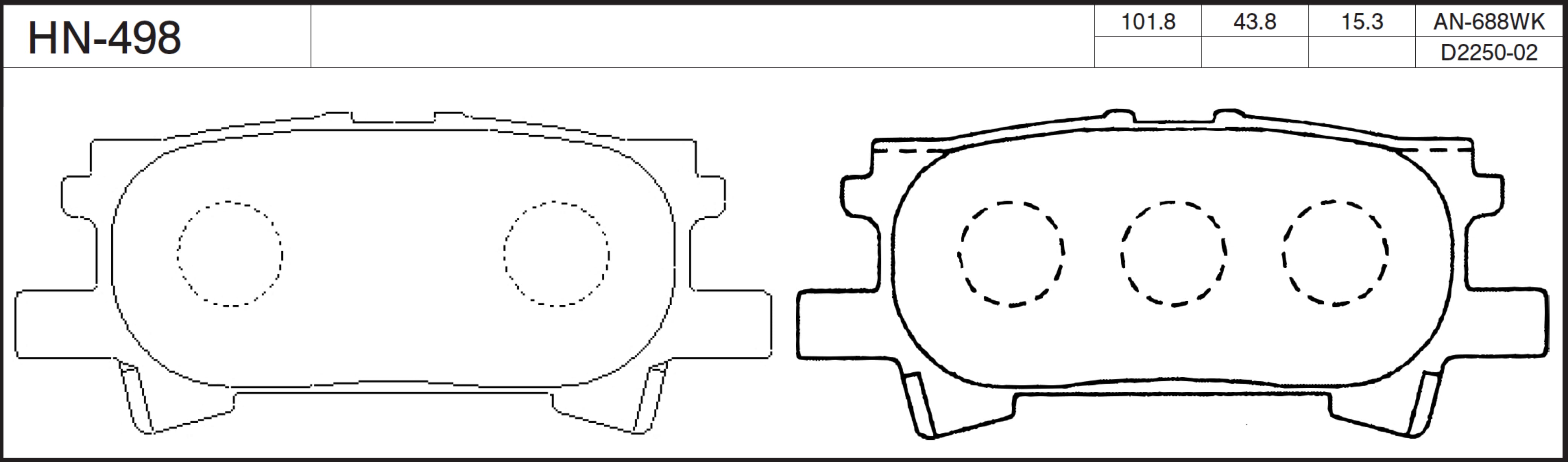 Колодки тормозные дисковые | зад | JFBK HN498