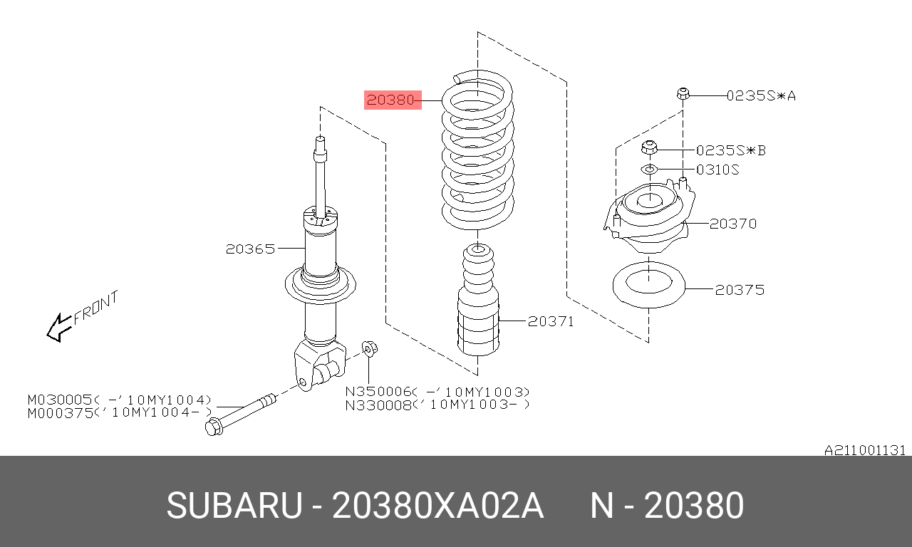 ПРУЖИНА ЗАДНЯЯ SUBARU 20380XA02A