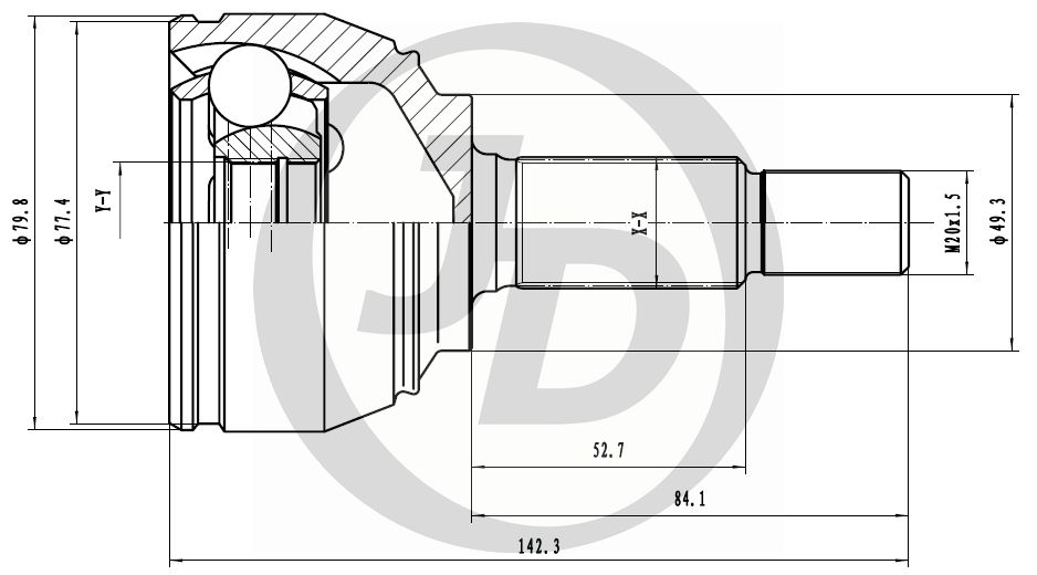 ШРУС внешний JD JCT0252