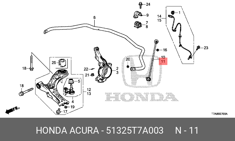 Стойка стабилизатора HONDA 51325T7A003