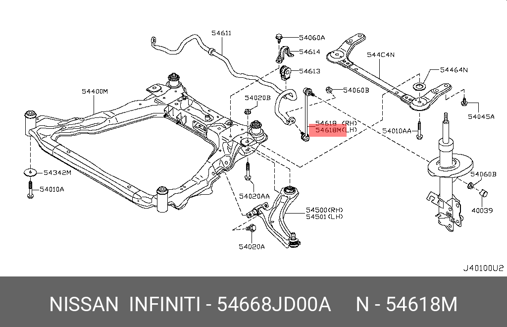 Стойка стабилизатора NISSAN 54668JD00A