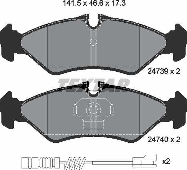 Комплект дисковых тормозных колодок TEXTAR 2473901