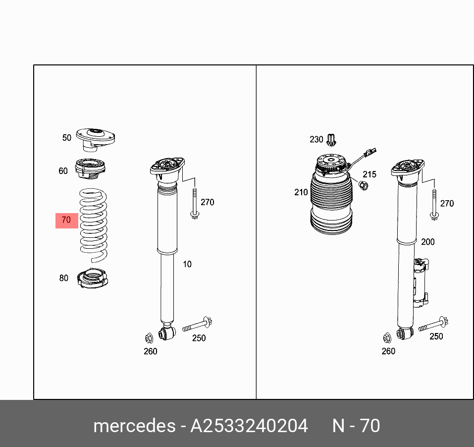 Пружина подвески MERCEDES A2533240204