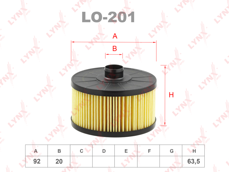 ФИЛЬТР МАСЛЯНЫЙ LYNXAUTO LO201