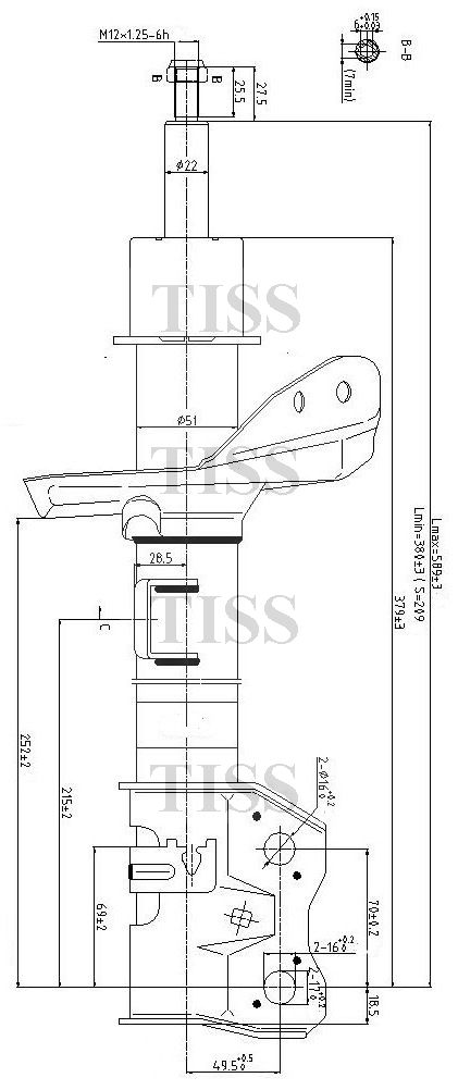 Стойка газомасляная передняя правая /339261/ JD JAS0263