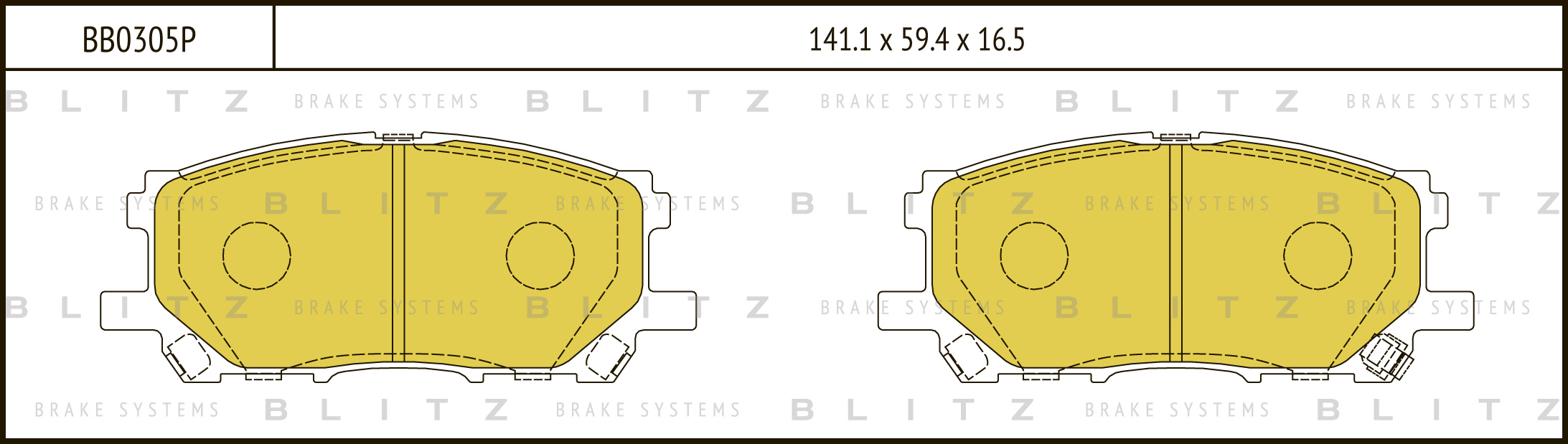 Колодки тормозные дисковые передние BLITZ BB0305P