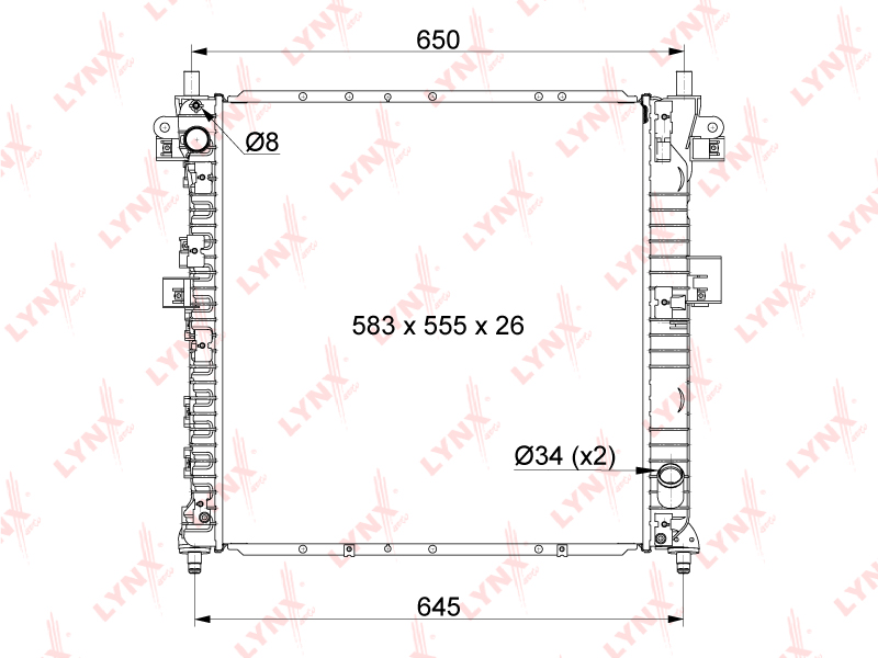 Радиатор Охлаждения Mt Ssangyong Actyon I 20D-23 05-  /Kyron 20D- LYNXAUTO RB1117