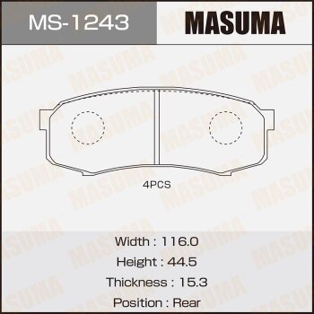 Колодки  дисковые Masuma  MS-1243 / AN-337k MASUMA MS1243
