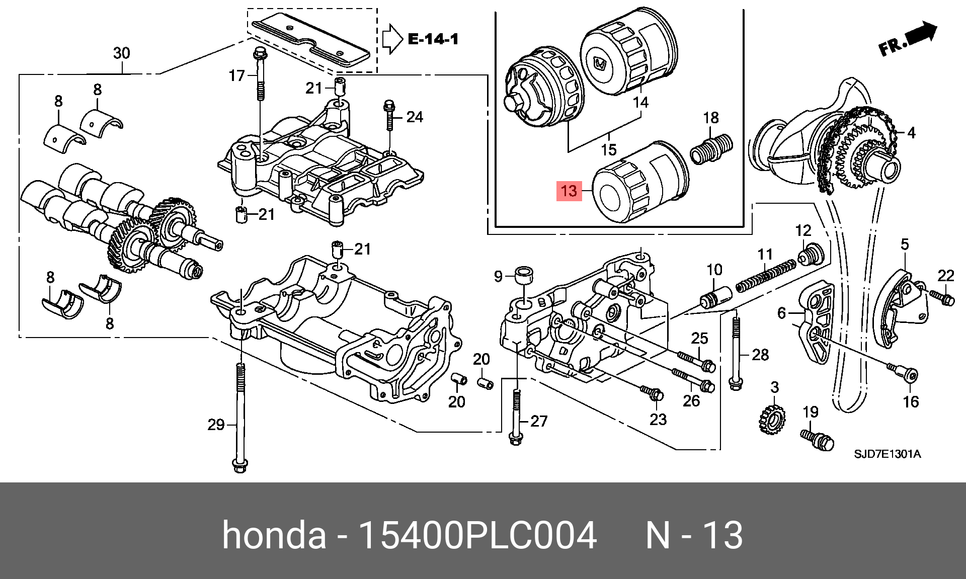 Фильтр масляный HONDA 15400PLC004