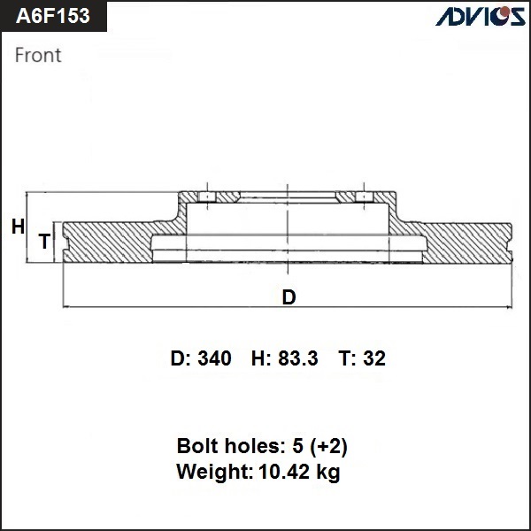 ДИСК ТОРМОЗНОЙ ПЕР ADVICS ADVICS A6F153