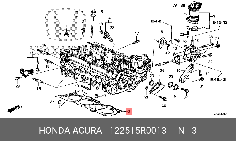 Прокладка головки блока цилиндров HONDA 122515R0013