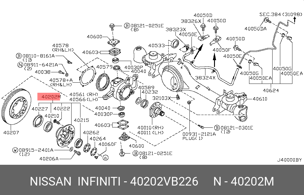 Ступица передняя NISSAN 40202VB226