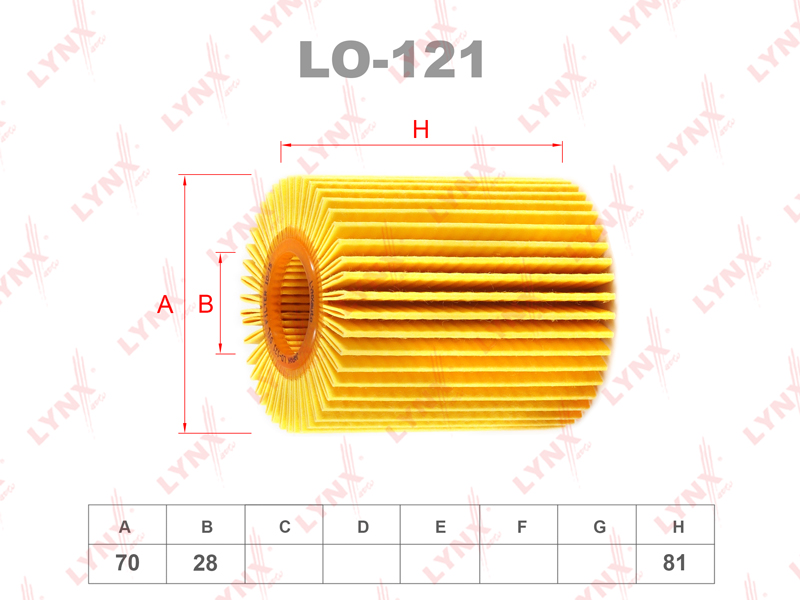 Вставка фильтра масляного LYNXAUTO LO121