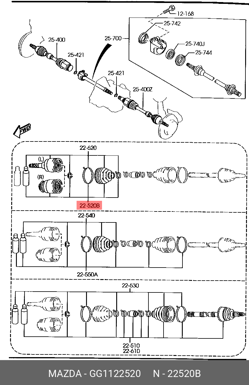Шрус внутренний MAZDA GG1122520