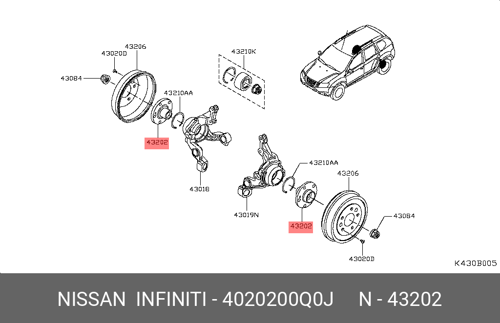 СТУПИЦА /HUB ASSY-ROAD W NISSAN 4020200Q0J