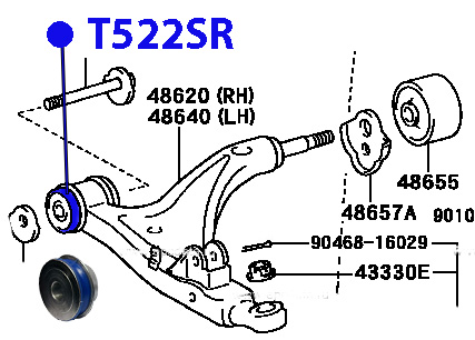 48620-50050 T522sr Сайлентблоки Полиуретановые Фортуна арт T522SR ФОРТУНА T522SR