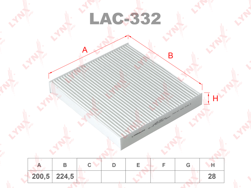 Салонный фильтр LYNXAUTO LAC332