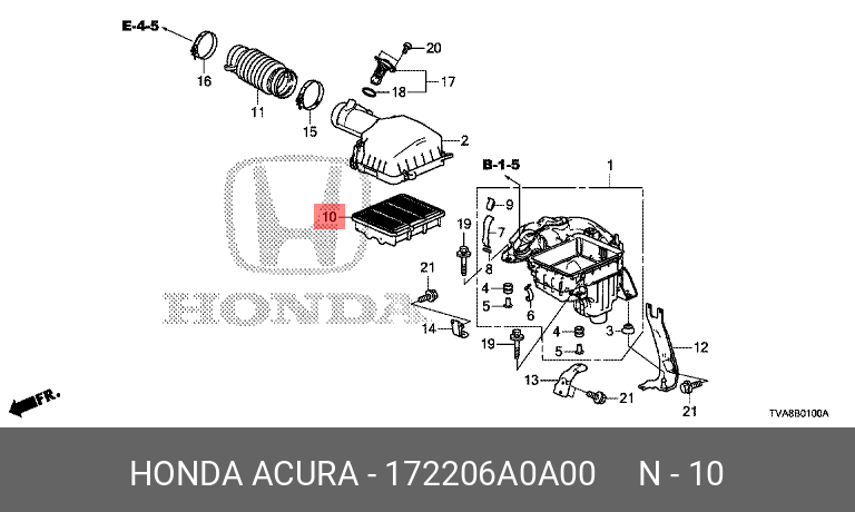 Фильтр воздушный ACCORD HONDA 172206A0A00