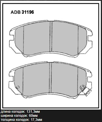 Колодки тормозные дисковые | перед | ALLIED-NIPPON ADB31196