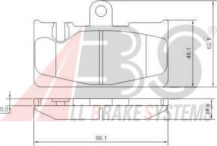 Комплект дисковых тормозных колодок ABS 37264