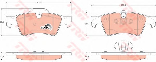 Gdb1643_=991 10 [A0044205220] Колодки Дисковые З Mb C219/W164/X164/W2 TRW GDB1643