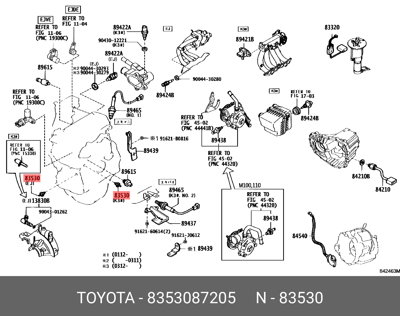 Датчик давления масла TOYOTA 8353087205