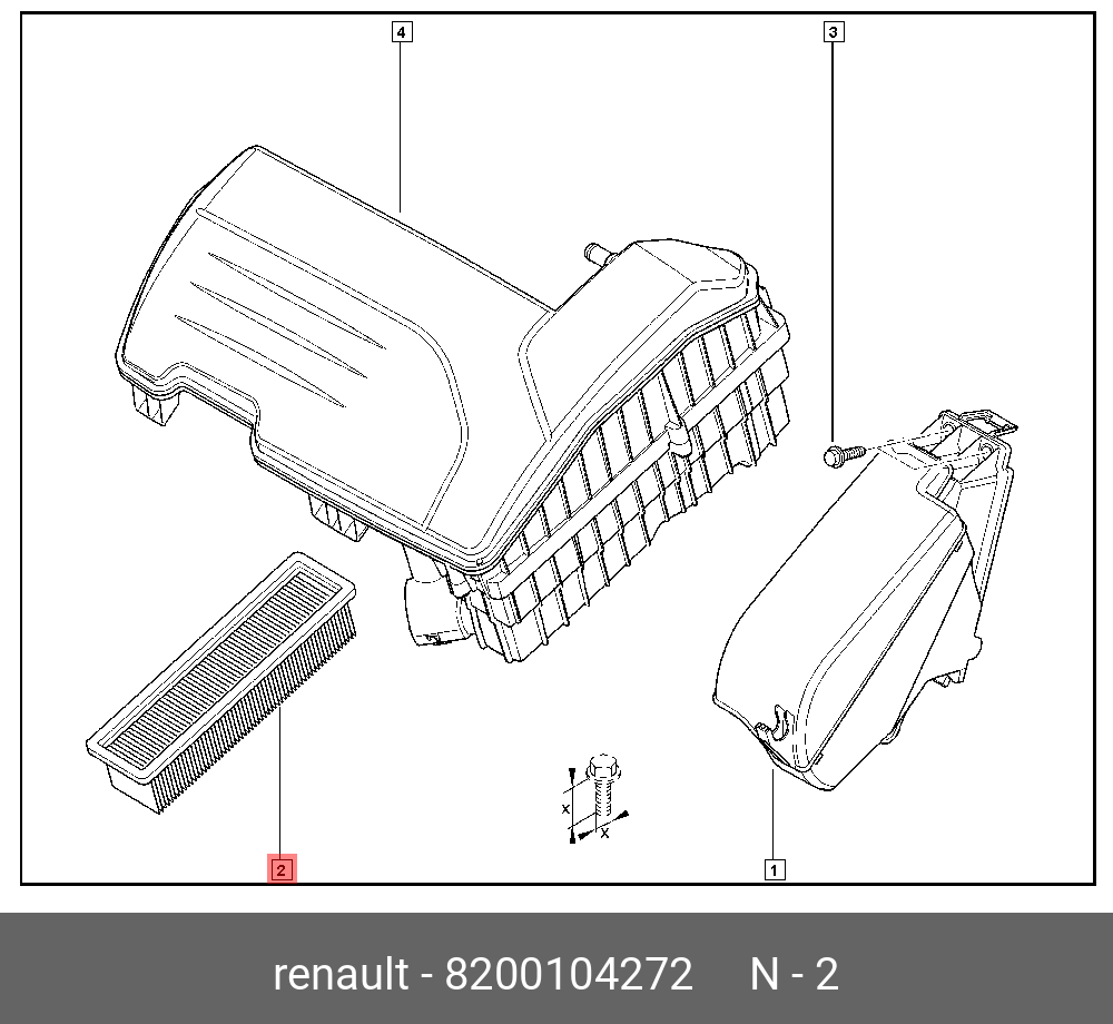 Фильтр воздушный RENAULT 8200104272